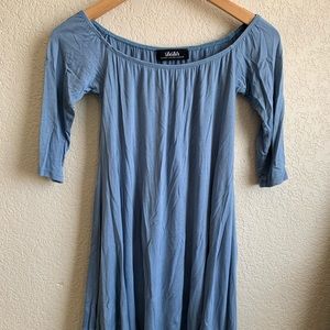 Off the shoulder blue dress